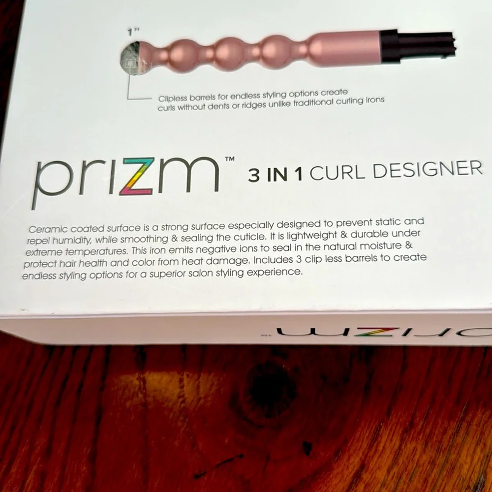 New Prizm 3 in 1 professional ceramic hair curl styling iron set.